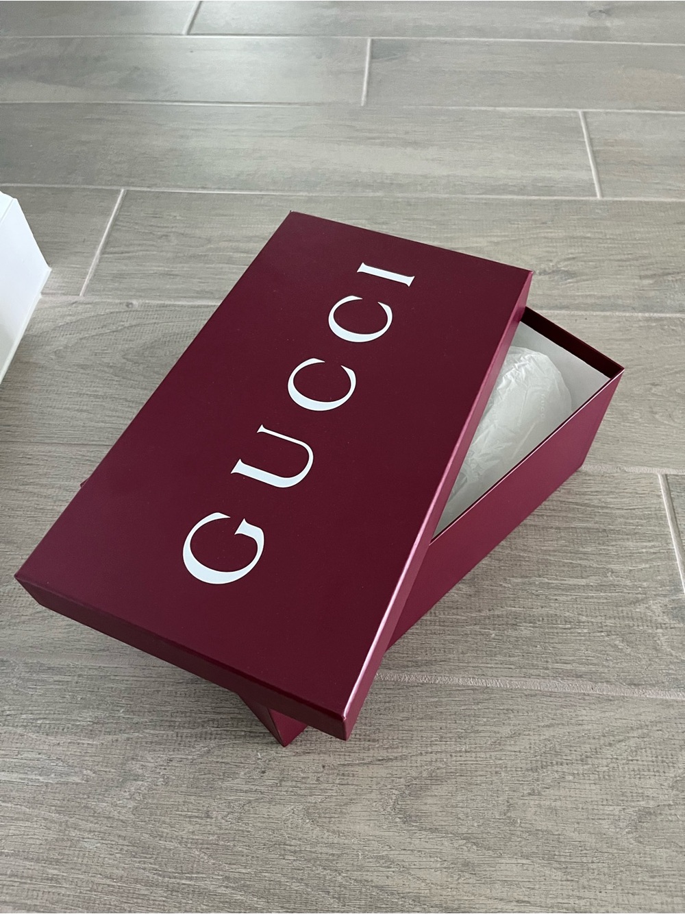 Gucci Deep Burgundy Logo Shoe Box